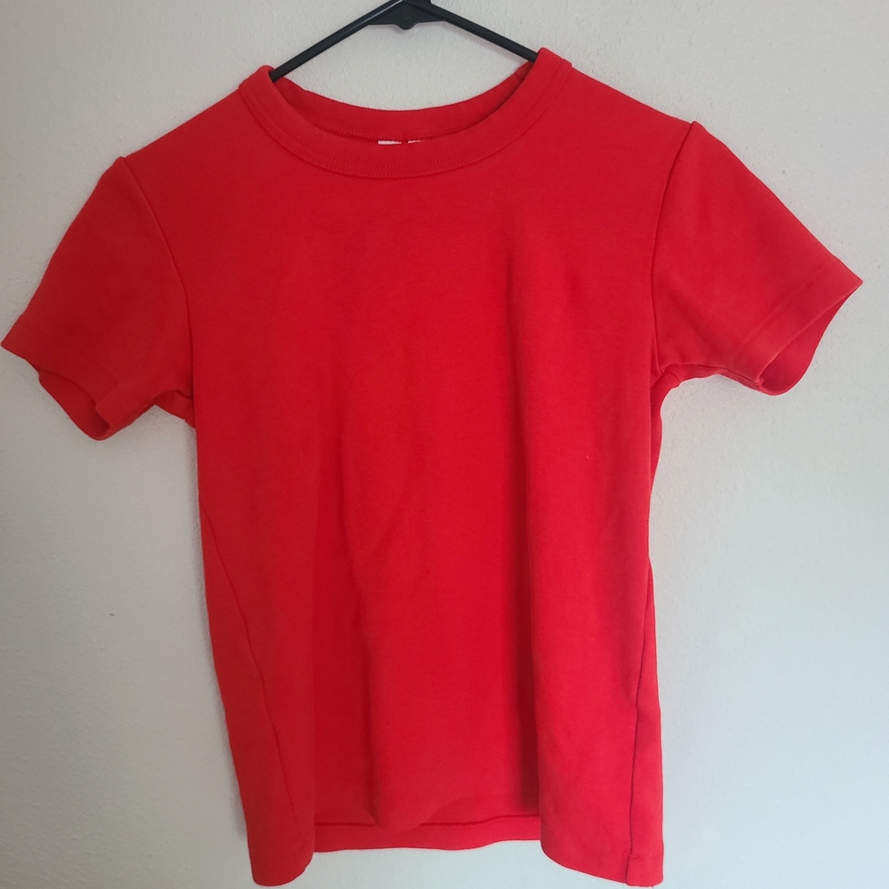 Basel By Uniqlo Bright Red Crewneck Short Sleeve Tee
